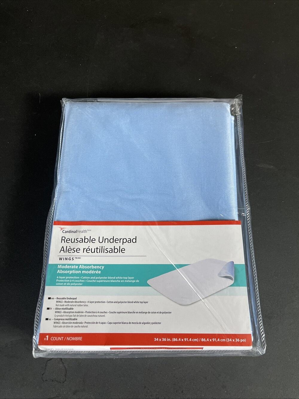 NEW Cardinal Health Essentials 34" x 36" Reusable Underpad Bed Pad Washable